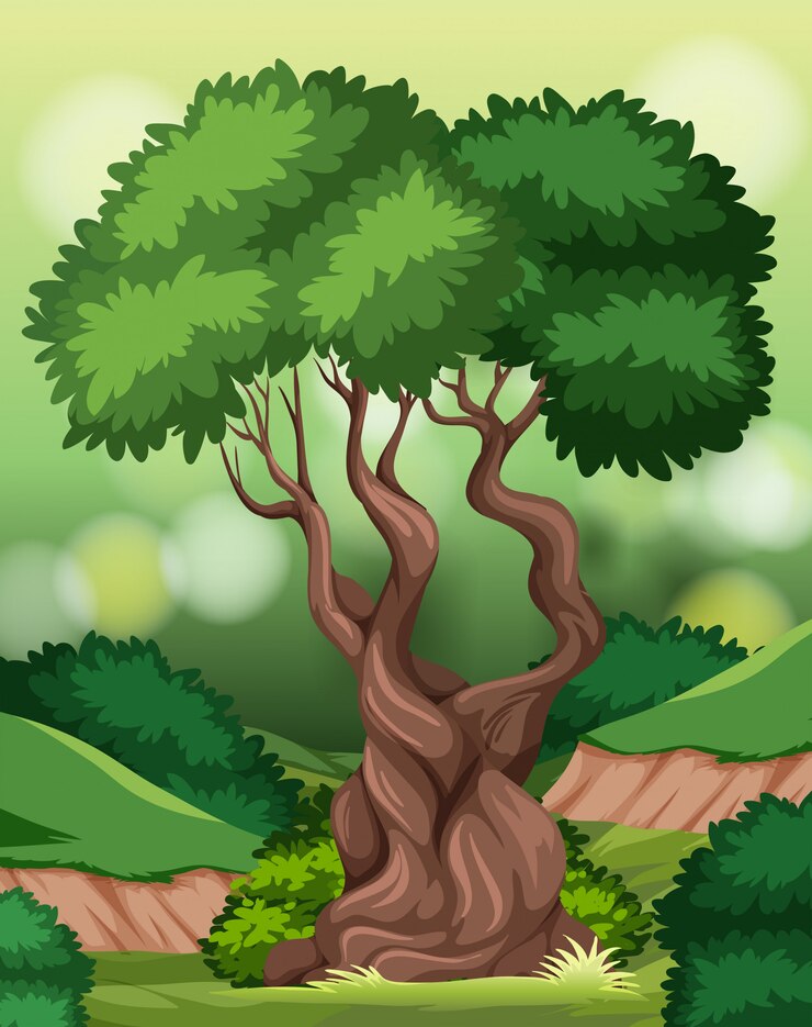 Vector a tree in nature scene