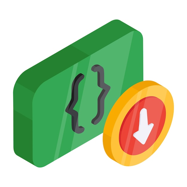 a unique design icon of coding download