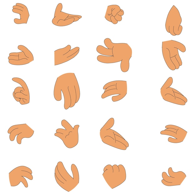 a vector of cartoon hands