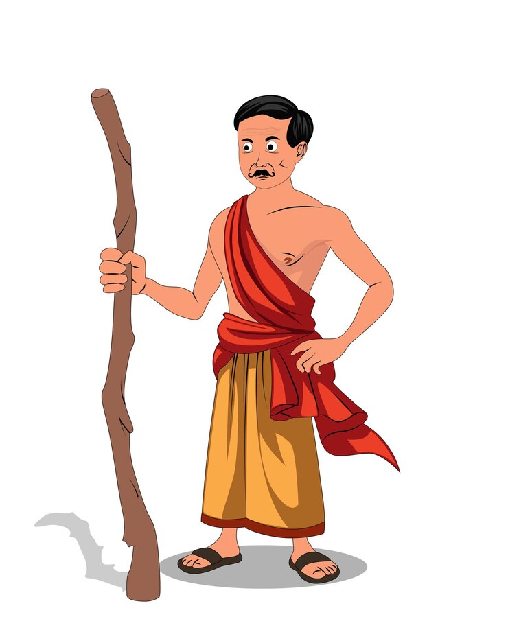 Vector a village poor man cartoon character design