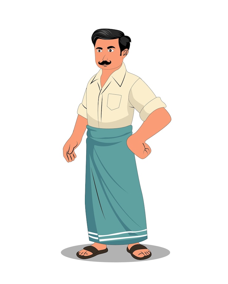 Vector a village poor man cartoon character design