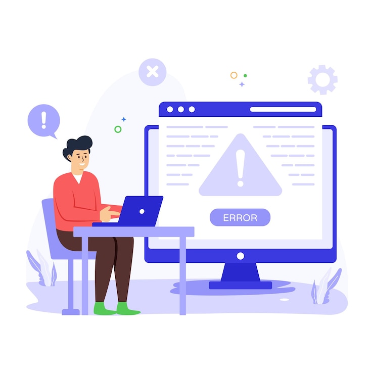 Vector a visually appealing flat illustration of website error