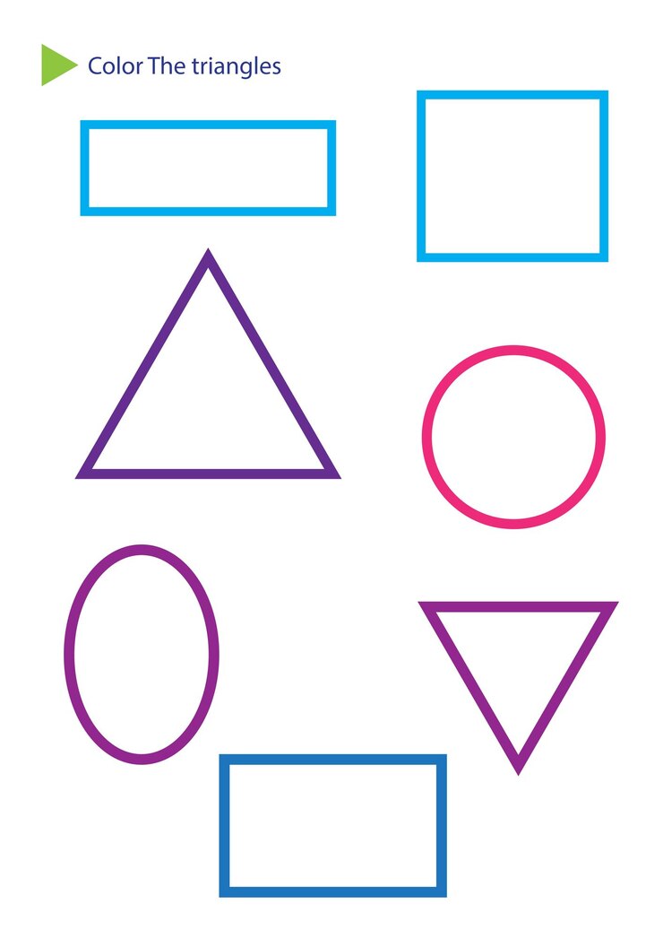 Vector a white background with a pink triangle and the pink and blue squares