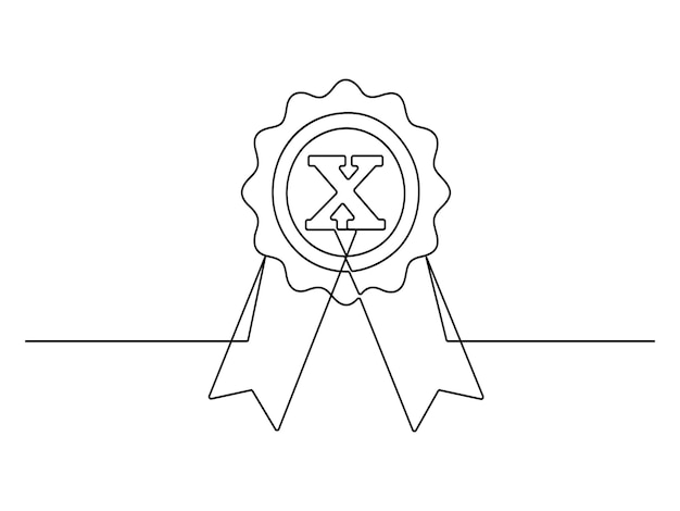 a white background with a ribbon that says x on it