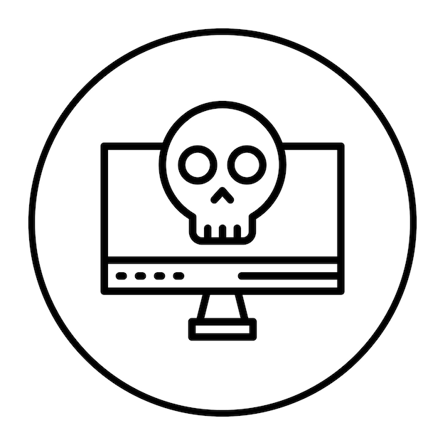 a white circle with a skull and a skull on it