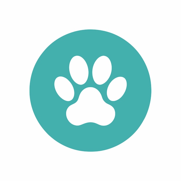 a white dog paw inside a blue circle creating a simple and elegant logo design an elegant design featuring gold accents and sparkles