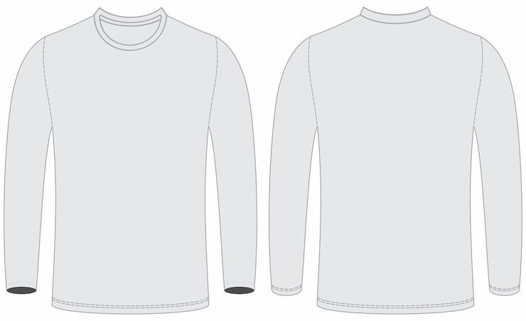 Vector a white long sleeve t - shirt with a black triangle on the left side.