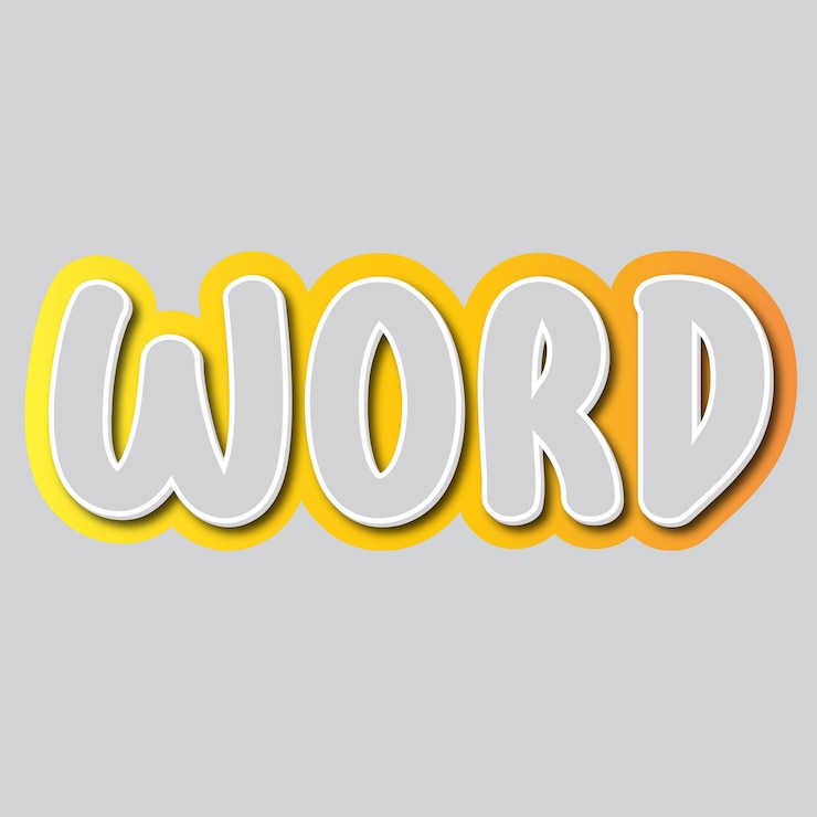 Vector a yellow and orange sign that says word