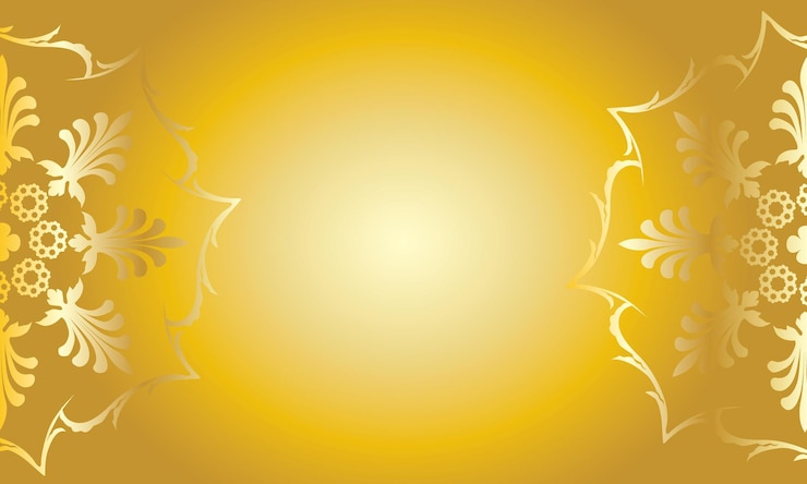 Vector a yellow background with a gold design and the word ramadan on it.