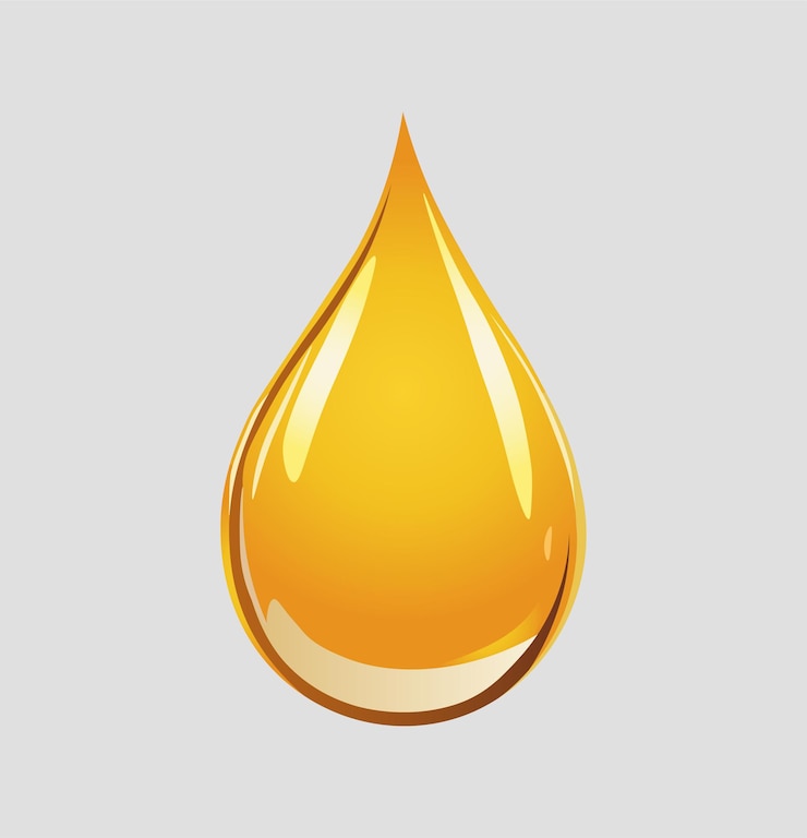 Vector a yellow drop of liquid oil