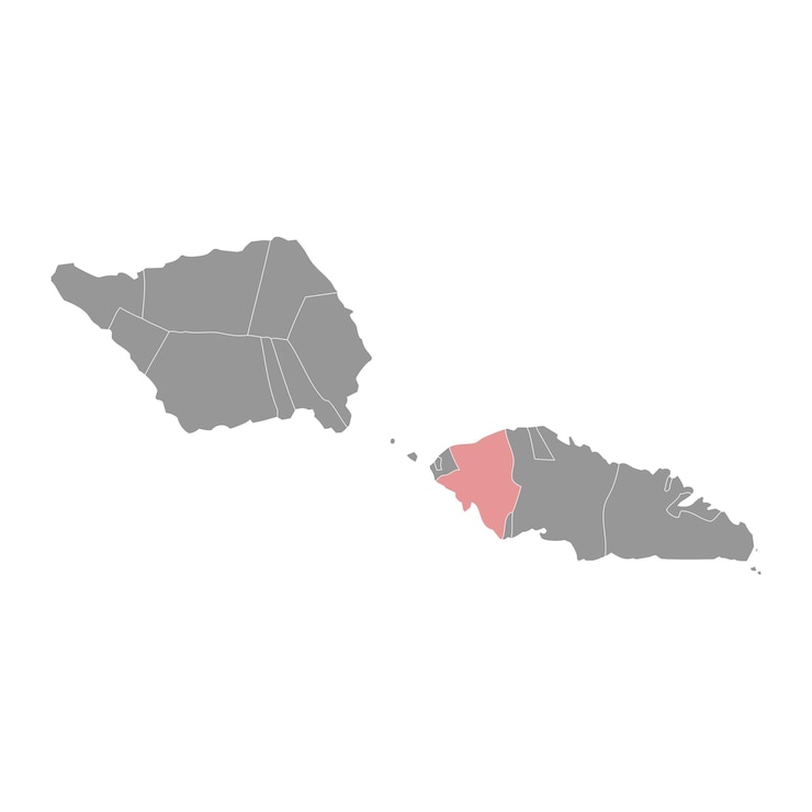 Vector aana district map administrative division of samoa vector illustration