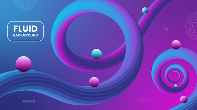 Abstract 3D colorful fluid background design