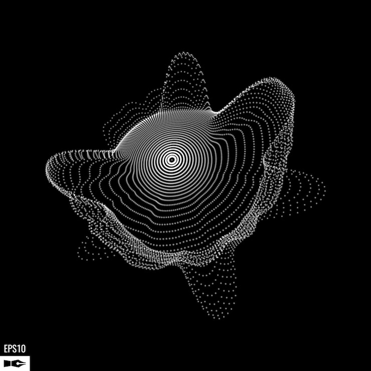 Vector abstract 3d illuminated distorted mesh sphere . neon sign . futuristic technology hud element . elegant abstract destroyed sphere . big data visualization .