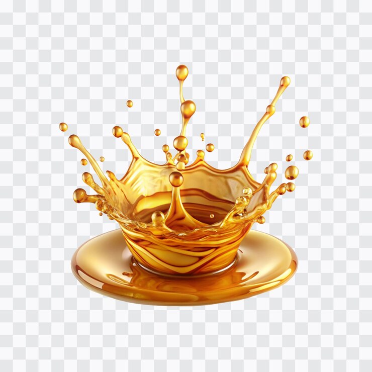 Vector abstract 3d liquid honey or oil splash png design