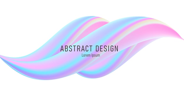 abstract 3d shape fluid glossy liquid forming wave pastel soft colors isolated