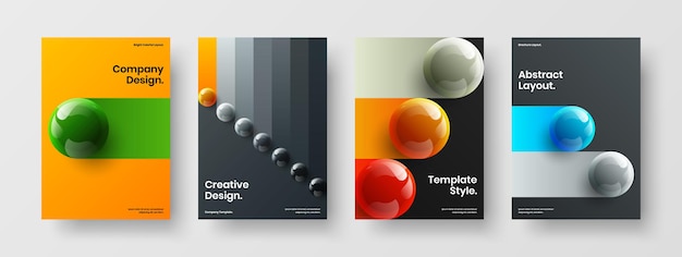 Abstract 3D spheres annual report concept composition