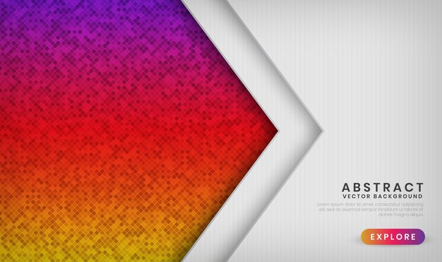 Abstract 3D white banner overlap layer with colorful rhombus pattern effects