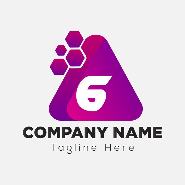 Abstract 6 letter modern initial logo design