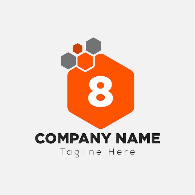 Abstract 8 letter modern initial logo design