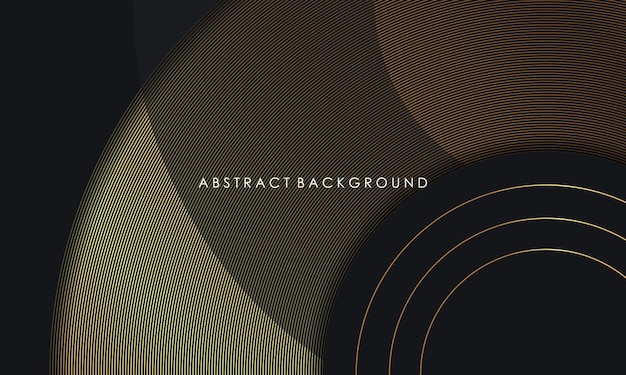 Abstract background black dop and golden overlap layers