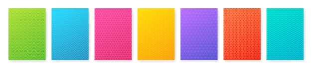 Abstract background cover set with pattern Vector textured banners Colorful paper frames