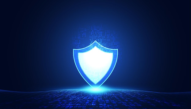 abstract background digital concept cybersecurity shield anti virus malware spy protection cyber