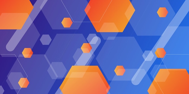 Abstract background dynamic gradient bright blue transparent white hexagonal and lines