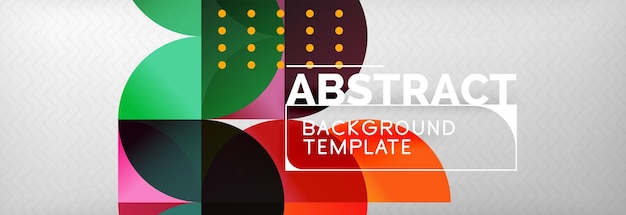 Abstract background geometric composition dynamic circles and round shapes design template