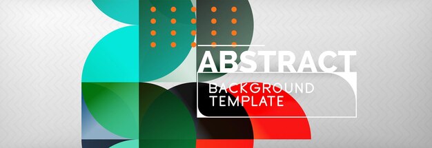 Abstract background geometric composition dynamic circles and round shapes design template