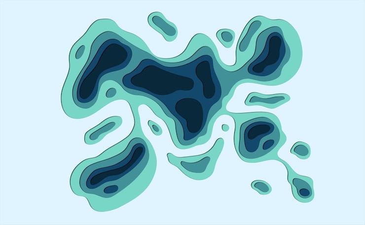 Vector abstract background in paper cut style wavy paper layersvector illustration