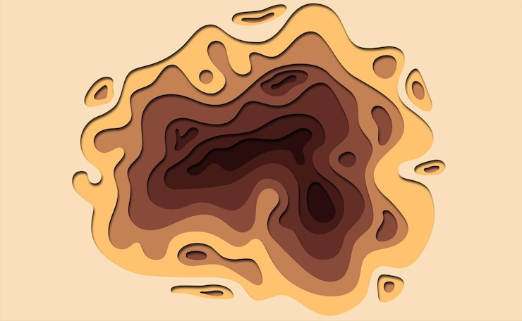 Vector abstract background in paper cut style wavy paper layersvector illustration