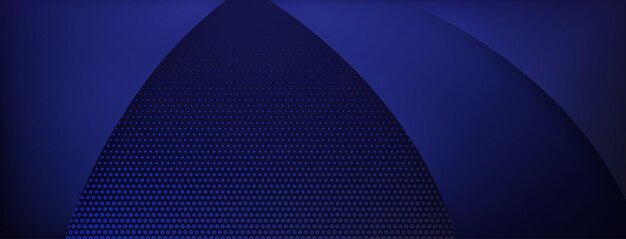 Abstract background made of curved lines and halftone dots in dark blue colors
