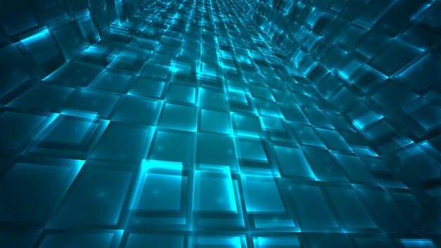 abstract background of bright glowing particles and paths. vector illustration