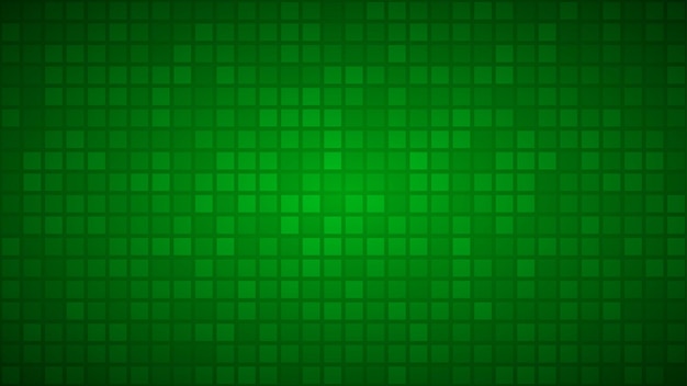 Abstract background of small squares or pixels in green colors.