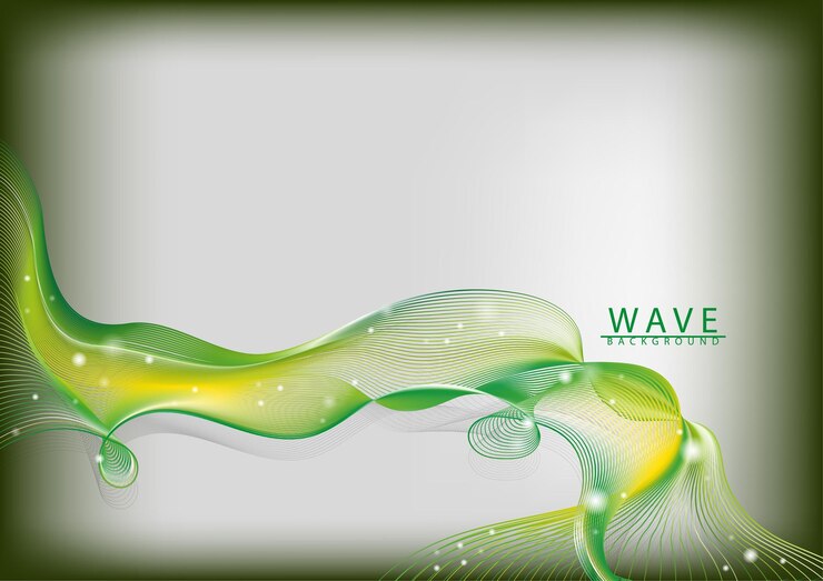 Abstract background Waves line Ribbons green tone Vector illustration