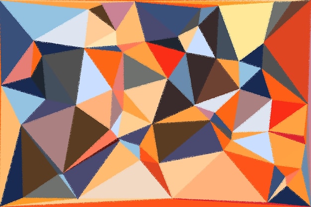 Abstract Background with 3D Triangles and Light Effects