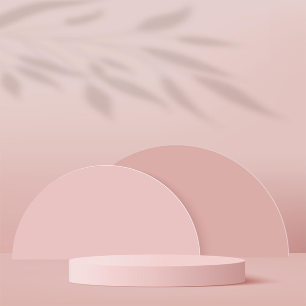 abstract background with cream color podium for presentation vector