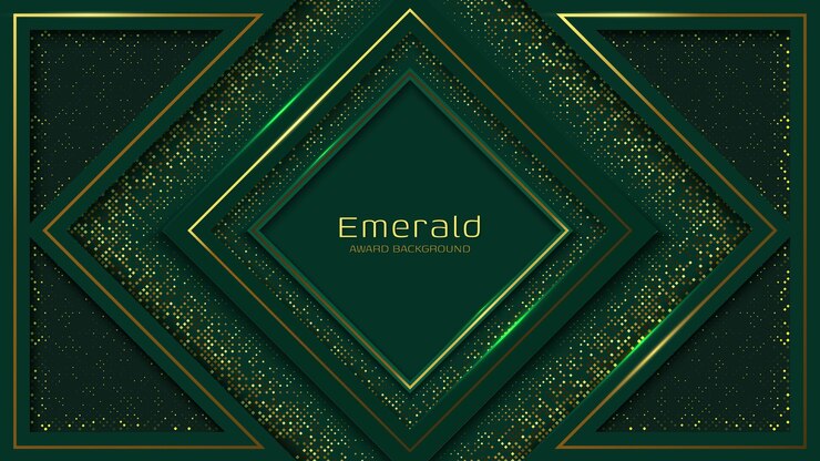 Abstract background with emerald green color glittering halftones luxurious decoration
