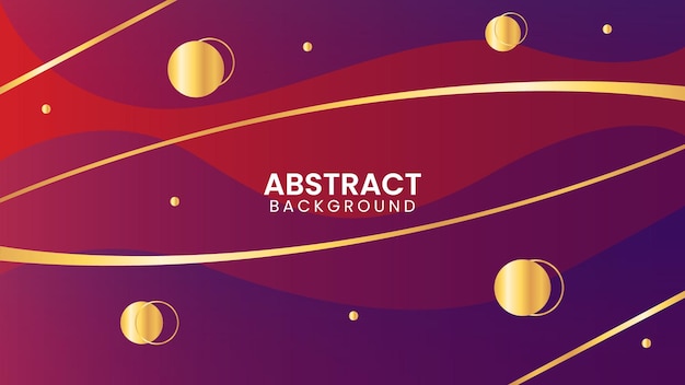 Abstract Background With Golden Shapes Vector Design Template