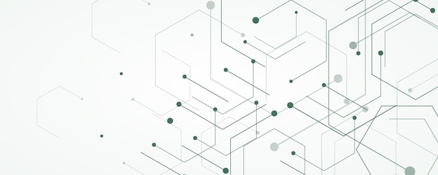 Abstract background with green hexagon structure