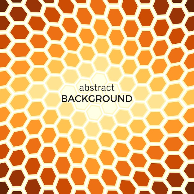 Abstract background with orange hexagons elements.  Vector illustration.