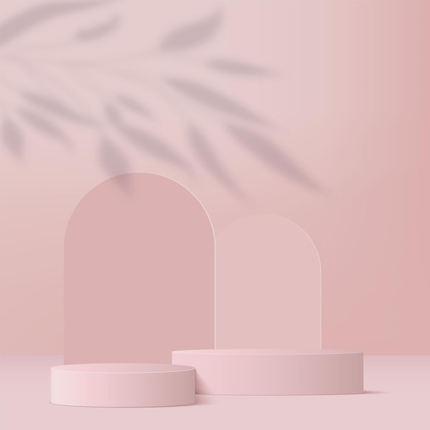 abstract background with orange pastel color podium for presentation. vector illustration