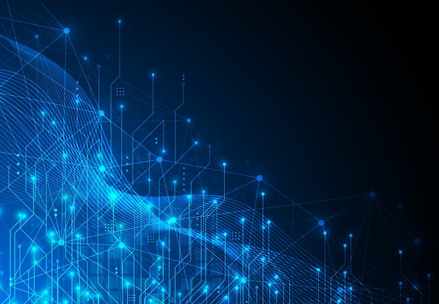 Abstract background with technology circuit board texture Artificial intelligence electronic board