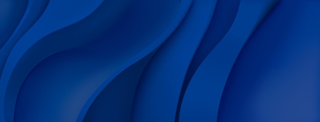 Abstract background with wavy folds in blue colors