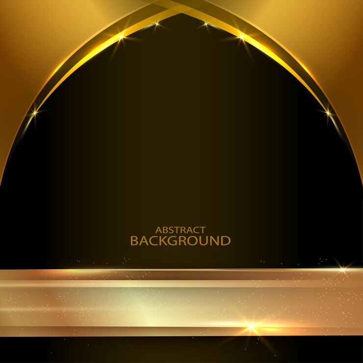 ABSTRACT BLACK LUXURY GRADIENT SHAPES GOLDEN BACKGROUND VECTOR