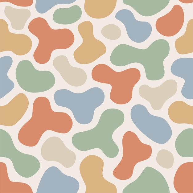 Abstract Blob Shape Composition in Pastel Colors