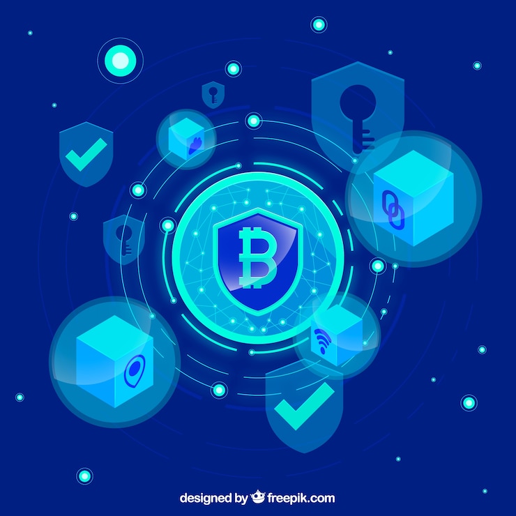 Vector abstract blockchain background