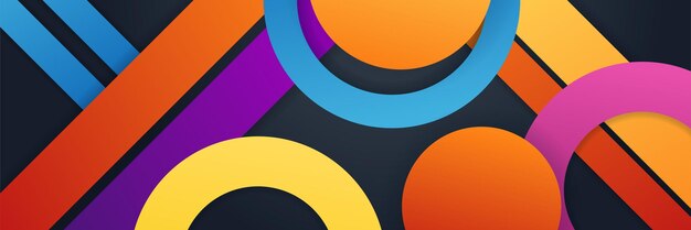 Abstract blue black orange colorful vector technology banner background for design brochure website flyer Geometric blue black orange colorful wallpaper for poster certificate presentation