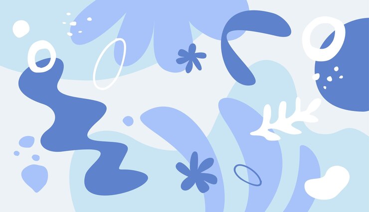 Vector abstract blue color with doodle cartoon style vector design