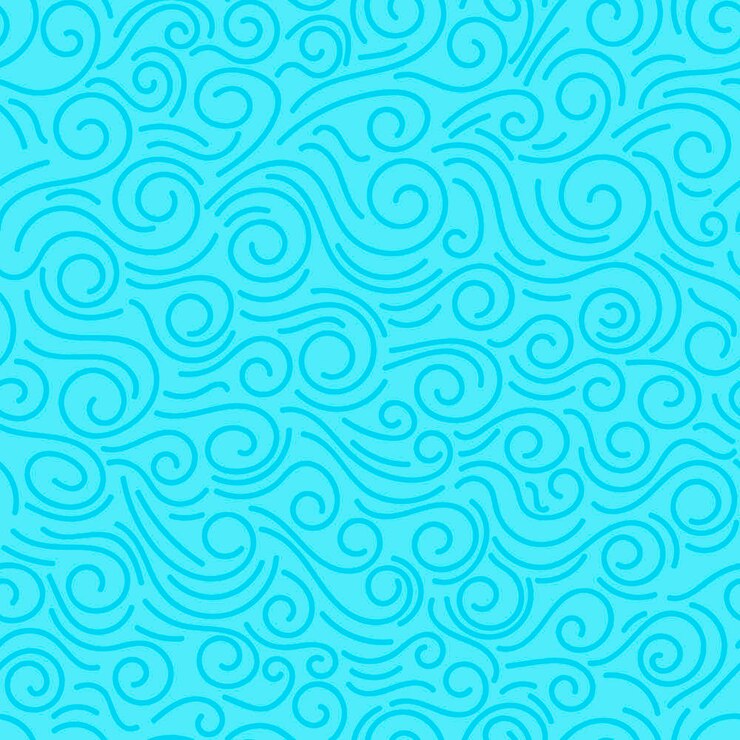 Vector abstract blue hand drawn doodle thin line wavy seamless pattern. curly linear sky or sea
